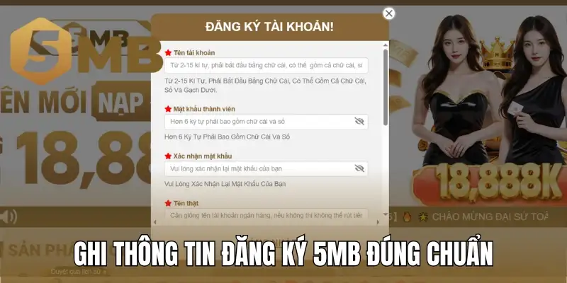 Ghi thông tin đăng ký 5MB đúng chuẩn để tránh sai sót