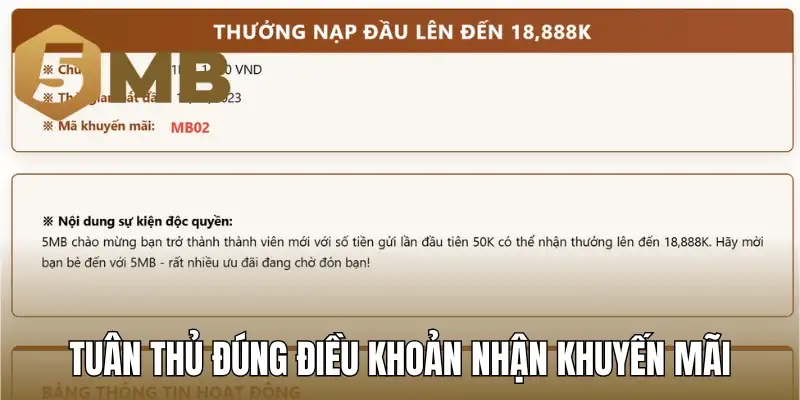 Tuân thủ đúng điều khoản nhận khuyến mãi tại nhà cái